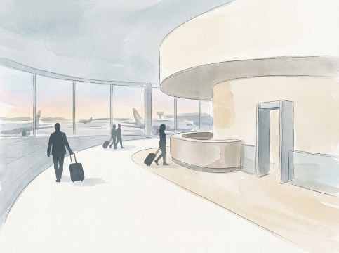 空港の乗り継ぎ案内