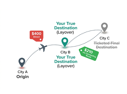 Hidden City Ticket Travel Route Infographic