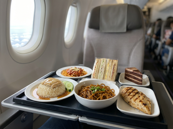 Airplane meal dishes