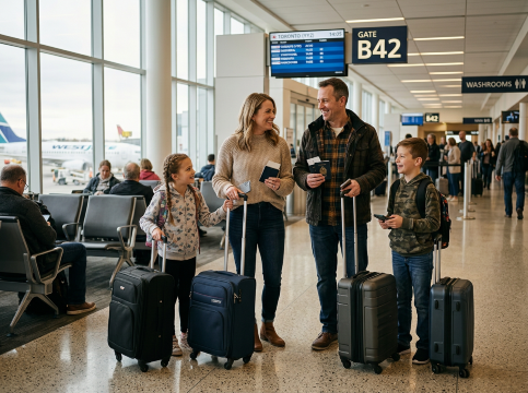 Family travelling to Bermuda