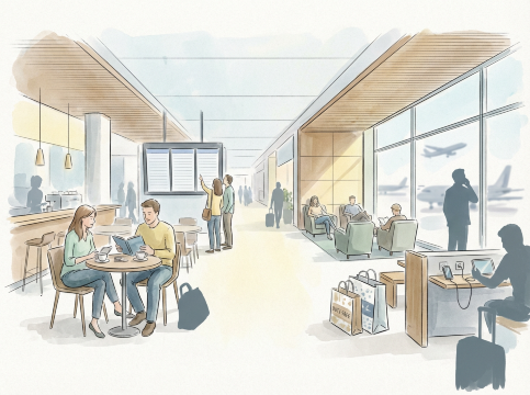 ミュンヘン空港の待機イラスト