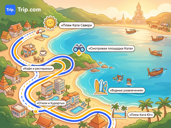 Карта пляжа Ката на Пхукете