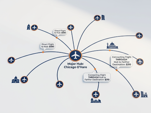Hidden City Ticket network map