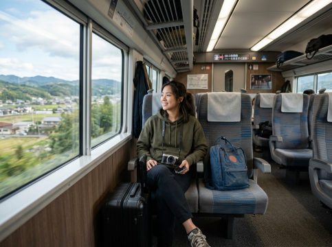 Tourist in Japan Train