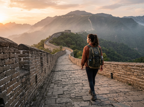China Entry Requirements: Hiker on Wall