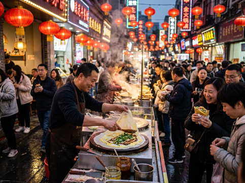 Shanghai Food Jianbing Stall