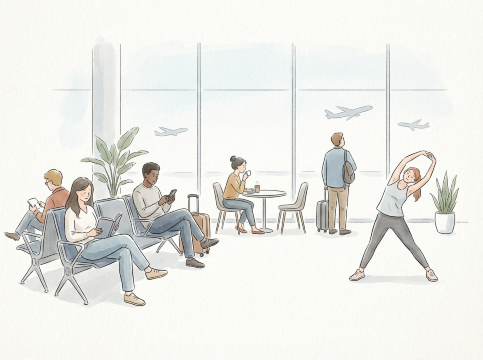 空港の待機イラスト