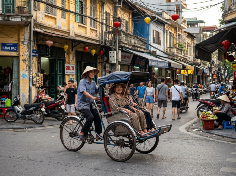 Hanoi cyclo ride.