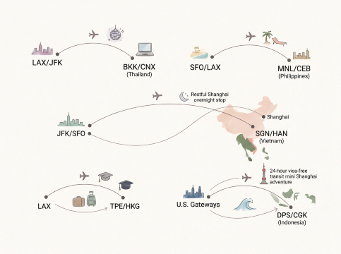 US-Asia Route Map