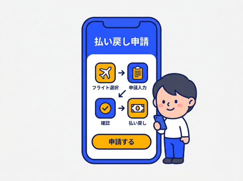 払い戻し申請画面