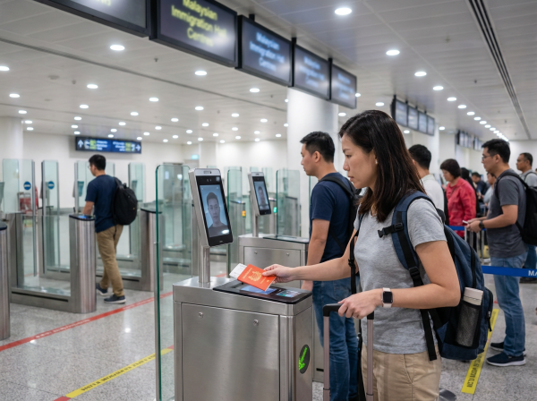 create an image that have How to Use E-Gate Malaysia as a Singaporean. no cartoons real life and no words