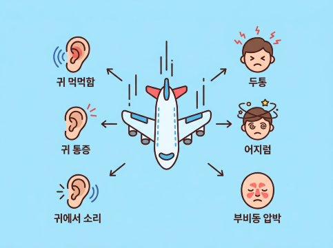 비행기 착륙 시 기압 변화가 부르는 증상 요약