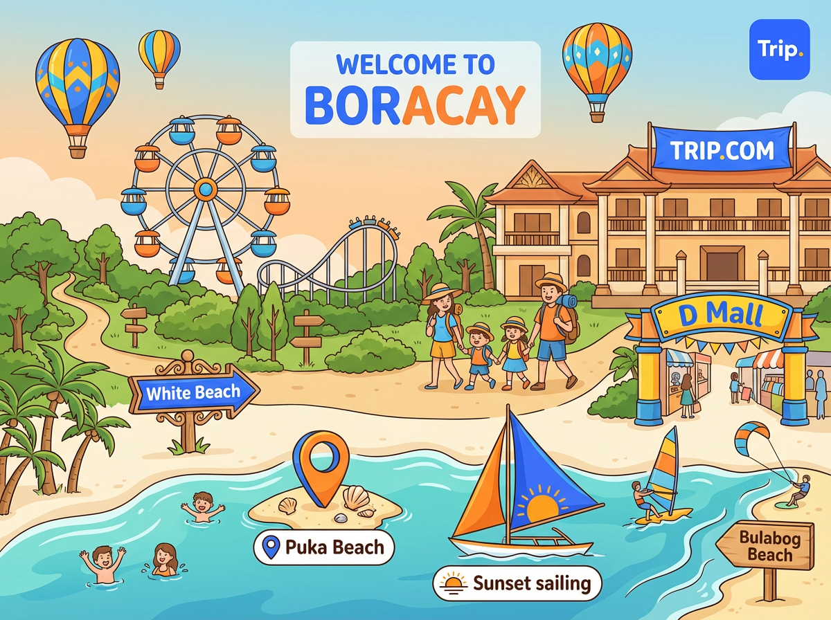 Boracay
Top places to visit
• White Beach
• Puka Beach
• D Mall
• Sunset sailing
• Bulabog Beach