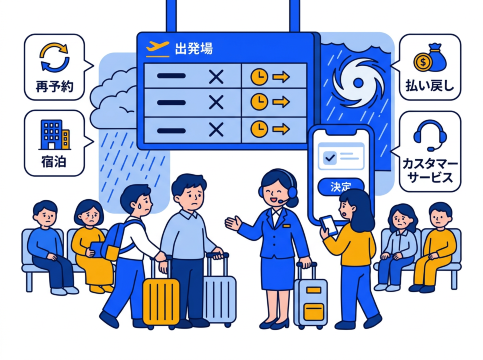 台風による欠航対応