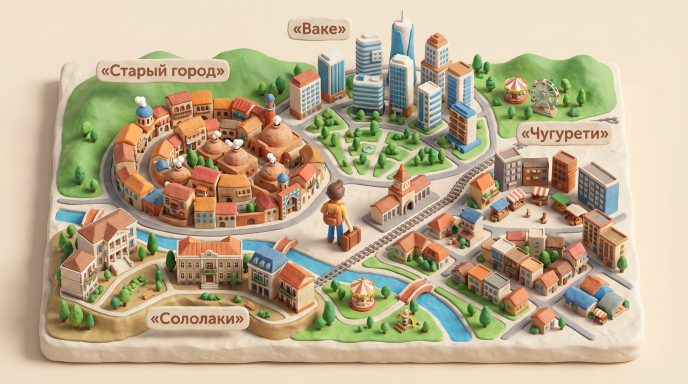 Карта районов Тбилиси