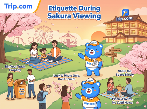 Tạo hình ảnh về Quy tắc ứng xử khi ngắm hoa anh đào