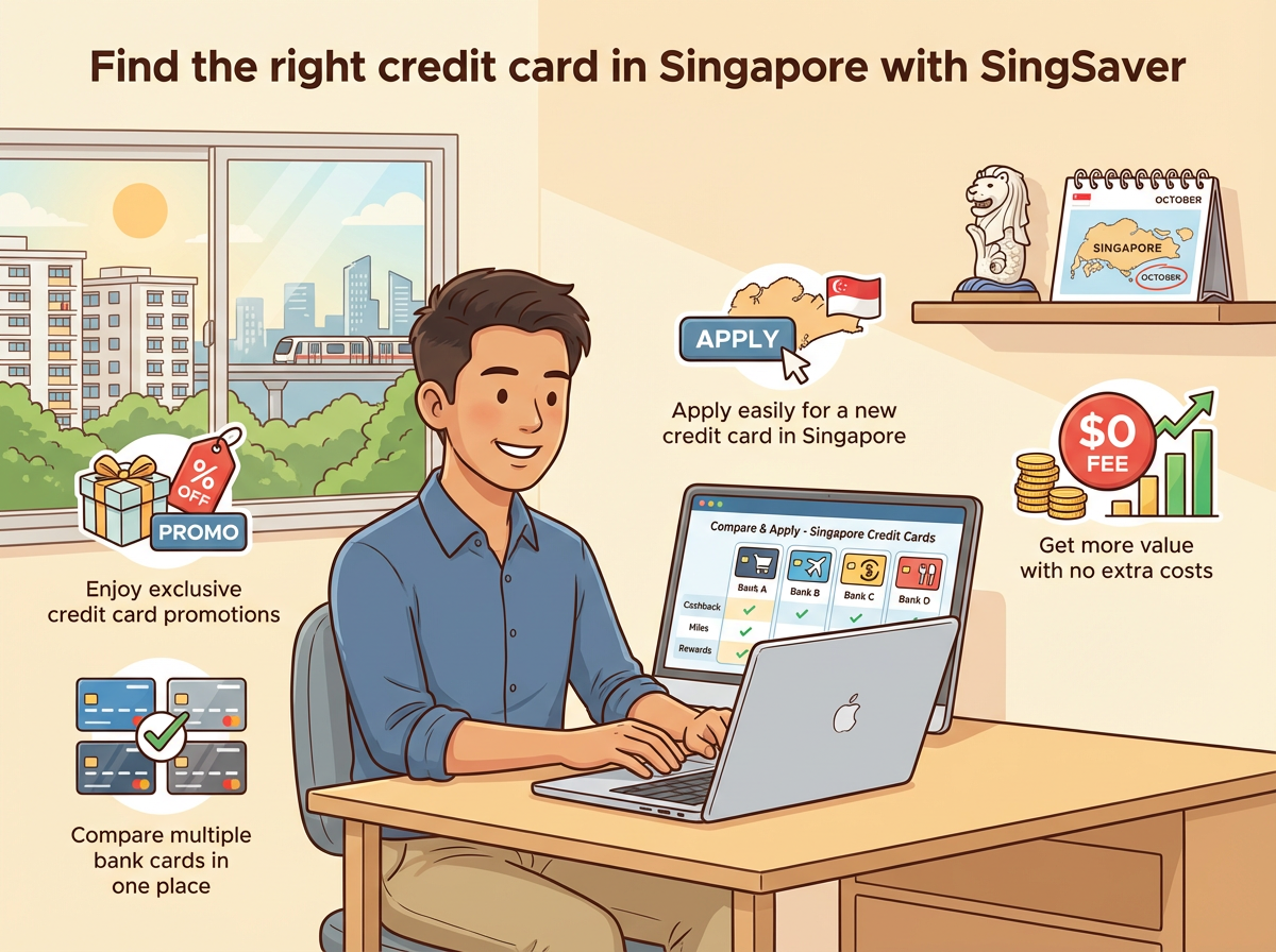 SingSaver is suitable for individuals who:

Want access to exclusive credit card promotions

Prefer to compare multiple bank cards in one place

Are applying for a new credit card in Singapore

Seek added value without additional costs
