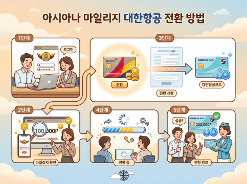 아시아나 마일리지 대한항공 전환 방법