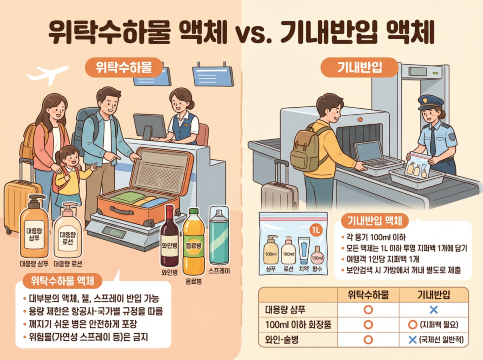 비행기 수하물 규정: 위탁수하물 vs 기내반입 액체