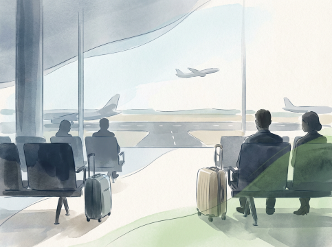 空港待機イラスト