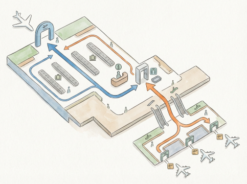 那覇空港の乗り継ぎ案内図