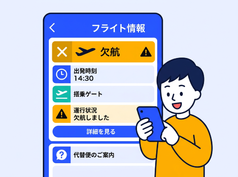 欠航確認画面
