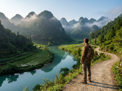 A traveler in Guizhou.