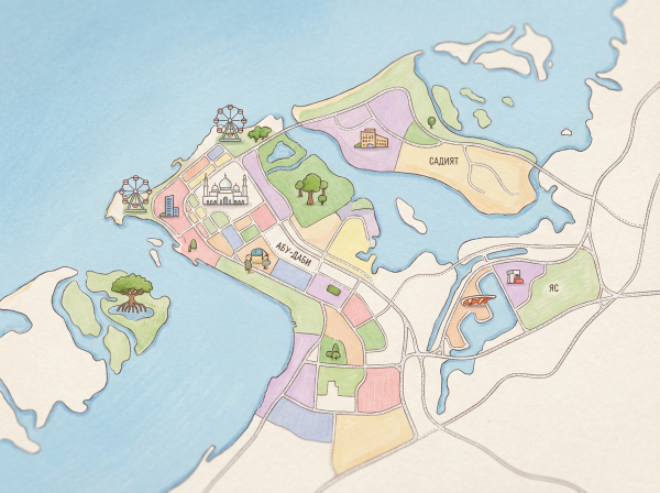 Карта районов Абу-Даби.