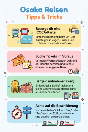Tipps vom Flughafen Kansai in die Stadt