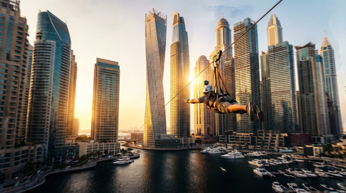 Зиплайн Дубай Марина.