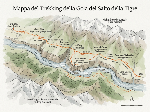 Mappa Trekking Gola Salto Tigre