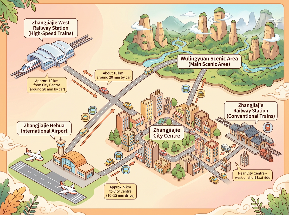 Zhangjiajie City Map