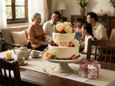 Bánh kem tặng mẹ