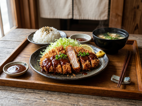 มิโซะคัตสึ (หมูชุบเกล็ดขนมปังราดมิโซะ)