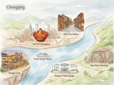 Peta Atraksi Chongqing