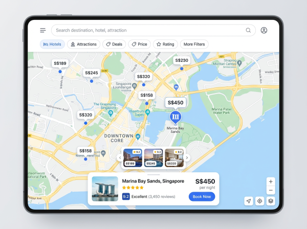 Trip.com App-Benutzeroberfläche