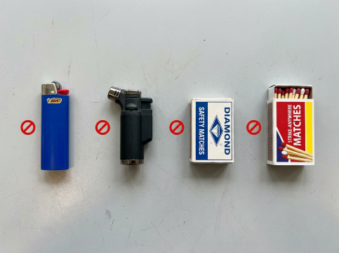 Prohibited Lighters Matches