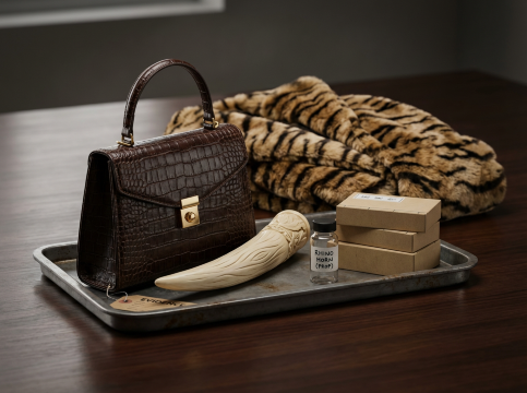 Anti-wildlife-trafficking product display.