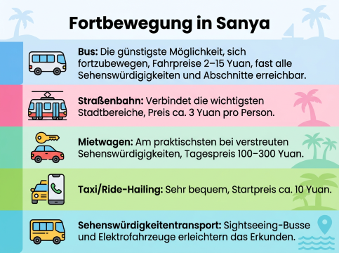 Sanya Fortbewegung