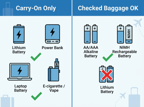 Battery Rules on Plane