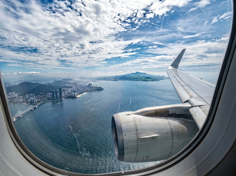 Busan-Jeju flight view.