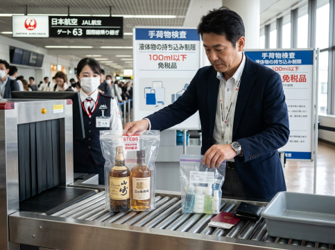 乗り継ぎ時の液体物と免税品の注意点