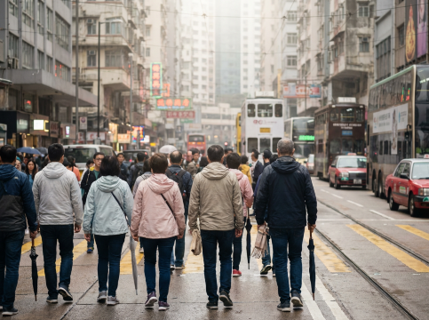 Hong Kong street tourists
