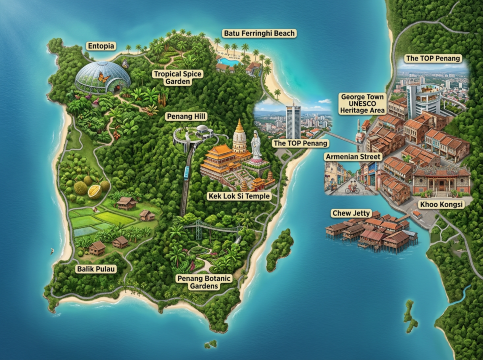 Penang Attractions Map
