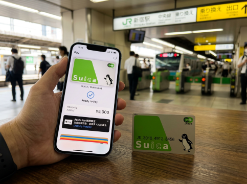 iPhone展示Apple Pay與Suica