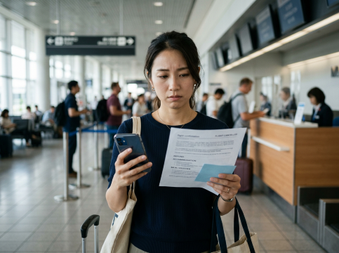 困惑する旅行者