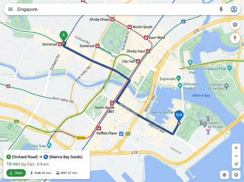 Singapore map UI