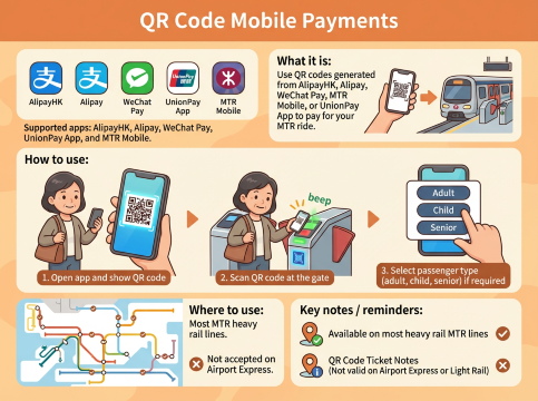 Mobiles Bezahlen per QR-Code in der Metro von Hongkong