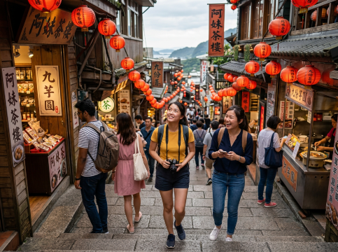Tourists in Taiwan