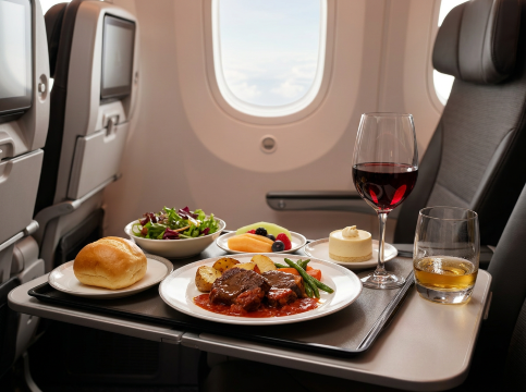 アメリカン航空 プレミアムエコノミーの機内食・ドリンクサービス